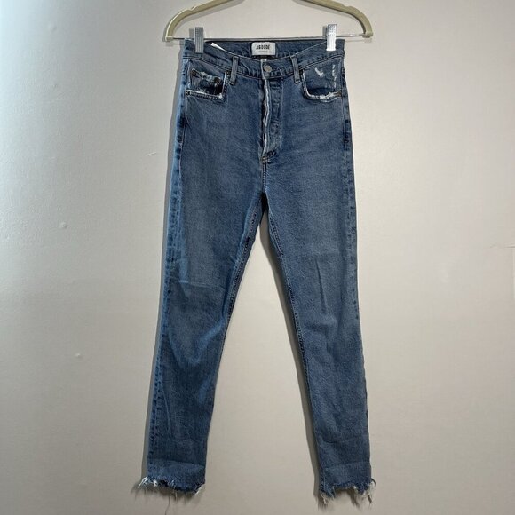 Agolde Nico High Rise Slim‎ Jeans in Rooted Blue Size 25 - Picture 2 of 8